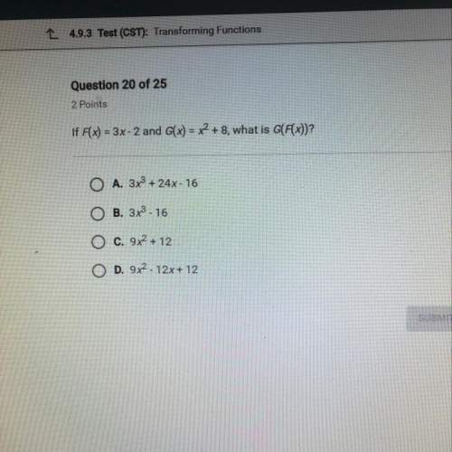 If f(x) = 3x - 2 and g(x) = x2 + 8, what is g(