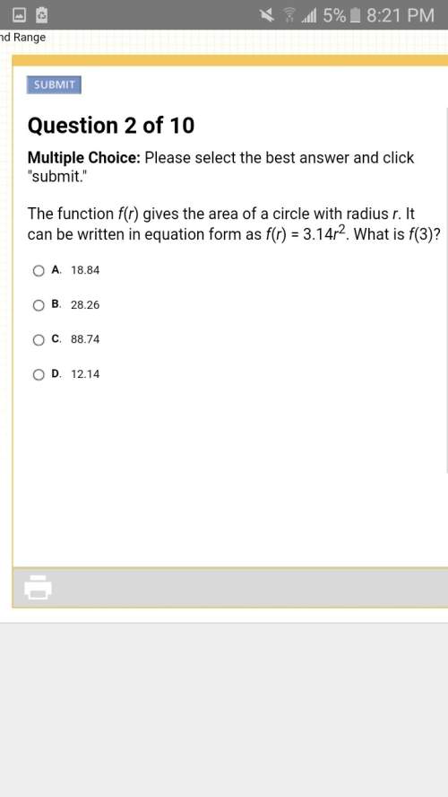 Not sure how to do thisthe function f(r) gives the area of a circle with radius r.