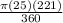 \frac{\pi (25)(221)}{360}