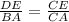 \frac{DE}{BA}=\frac{CE}{CA}