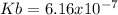 Kb=6.16x10^{-7}