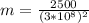 m = \frac{2500}{(3*10^{8}) ^{2} }