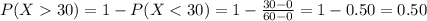 P(X30)= 1-P(X