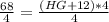 \frac{68}{4} = \frac{(HG + 12) * 4}{4}