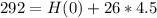 292 = H(0) + 26*4.5