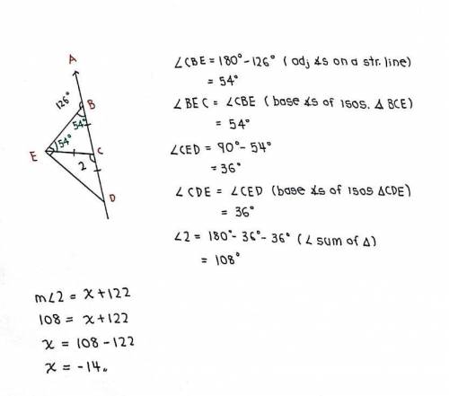 Find the value of xm<2= x + 122