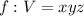 f: V = xyz