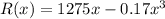 R(x) = 1275x-0.17x^3