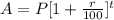 A=P[1+\frac{r}{100}]^{t}