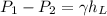 P_1-P_2= \gamma h_{L}\\\\