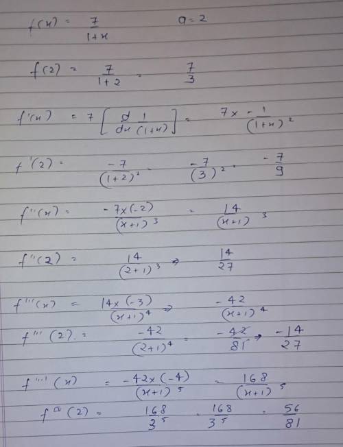 Use the definition of a Taylor series to find the first four nonzero terms of the series for f(x) ce