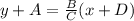 y+A=\frac{B}{C}(x+D)