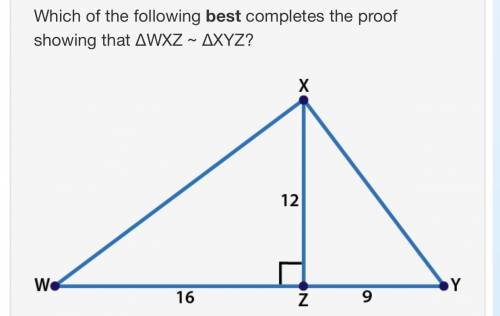 Triangles WXZ and XYZ that share side XZ with right angle XZW, WZ equals 16, XZ equals 12, and YZ eq