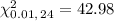 \chi^2_{0.01, \,24}=42.98