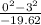 \frac{0^{2} -3^{2} }{-19.62}