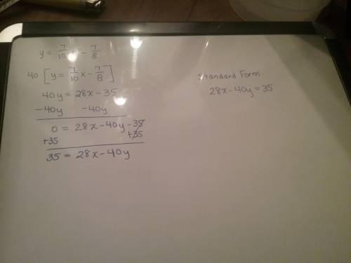 *remember that in standard form you cant use !  give me the standard form of this equation.