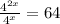 \frac{4^{2x}}{4^x} = 64