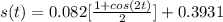 s(t) = 0.082 [\frac{1 + cos(2t)}{2} ] + 0.3931