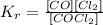 K_{r} = \frac{[CO][Cl_{2}]}{[COCl_{2}]}