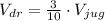 V_{dr} = \frac{3}{10}\cdot V_{jug}