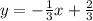 y=-\frac{1}{3}x + \frac{2}{3}