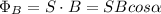 \Phi_B=S\cdot B=SBcos\alpha