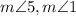 m\angle 5, m\angle 1