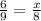 \frac{6}{9}  =  \frac{x}{8}