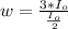 w =  \frac{3 * I_o}{\frac{I_o}{2} }