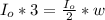 I_o *  3 =  \frac{I_o}{2}  *  w