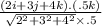 \frac{(2i+3j+4k).(.5k)}{\sqrt{2^2+3^2+4^2}\times .5 }