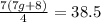 \frac{7(7g + 8)}{4}  = 38.5