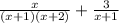 \frac{x}{(x + 1)(x + 2)} + \frac{3}{x + 1}