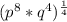 (p^8*q^4)^{\frac{1}{4}}