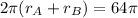 2\pi(r_A +r_B)=64\pi