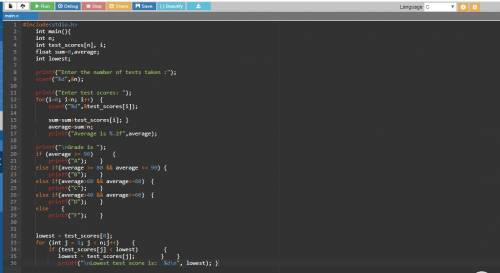 Using a variable length array, write a C program that asks the user to enter test scores.Then, the p