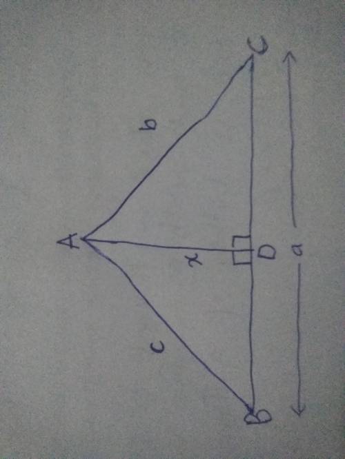 Complete the proof of the Law of Sines/Cosines.

Given triangle ABC with altitude segment AD labeled