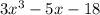 3x^3  - 5x  -18