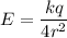 E=\dfrac{kq}{4r^2}