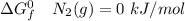 \Delta G_f^0  \ \ \ N_2{(g)} =0 \ kJ/mol