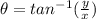 \theta = tan^{-1}(\frac{y}{x} )