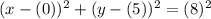 (x-(0))^2+(y-(5))^2=(8)^2