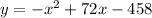 y = -x^2 + 72x -458