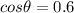 cos\theta=0.6