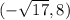 (-\sqrt{17},8)