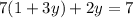 7(1 + 3y) + 2y = 7