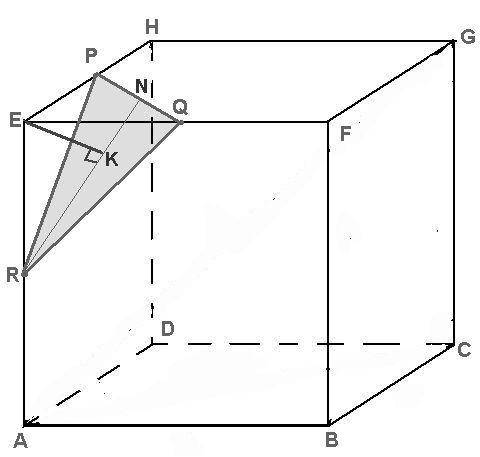 the length of each side of the ABCD EFGH cube is 6cm. If point P is located in the middle of line EH