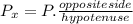 P_{x} = P.\frac{oppositeside}{hypotenuse}