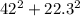 42^{2} +22.3^{2}