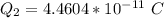 Q_2 =  4.4604 *10^{-11} \ C